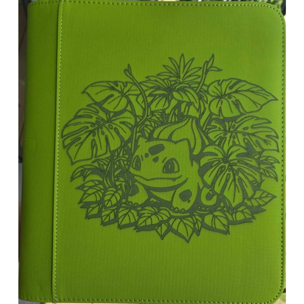 Pokemon Bulbasaur 4 Pocket Green Top Loader Binder 128 Cards Ready to Ship